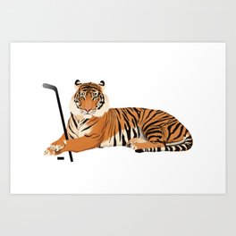 Ice Hockey Tiger Art Print