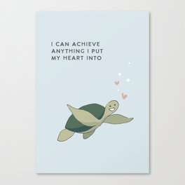 Affirmation Characters - Turtle Canvas Print