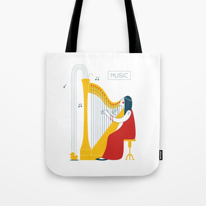  Woman harpist Tote Bag