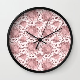 Memories of Light Pink Victorian Roses Wall Clock | Watercolor, Roses, Floral, Flowers, Pink, Digital, Garden, Painting, Rosa, Flores 