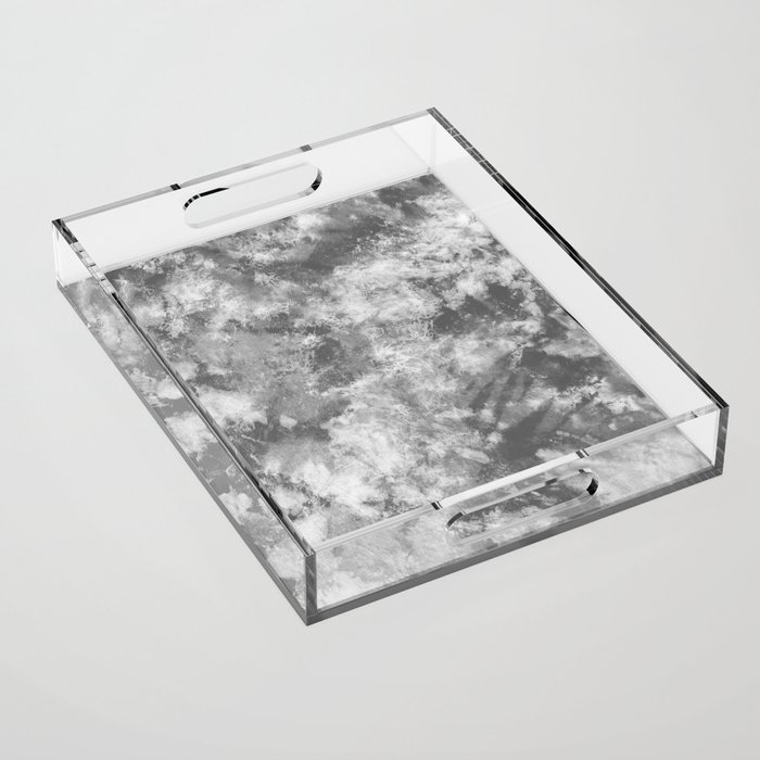 Grey Tie Dye Abstract Pattern Acrylic Tray