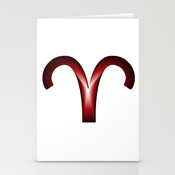 aries zodiac sign in red gradient colors Stationery Cards