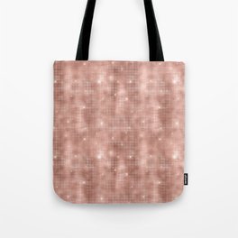 Glam Rose Gold Diamond Shimmer Glitter Tote Bag