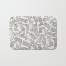 country girl boots mono Bath Mat | Roper, Countrygirl, Fashion, Cowboyboots, Mono, Western, Monochrome, Illustration, Equestrian, Curated 