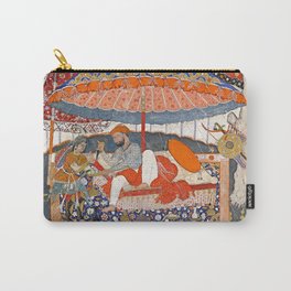 16th Century India Watercolor Painting Carry-All Pouch | Vintage, Asian, Myth, Mughal, Art, Red, Indian, Story, Colorful, Decor 