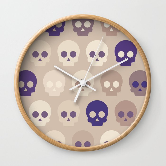 Colorful Cute Skull Pattern Wall Clock
