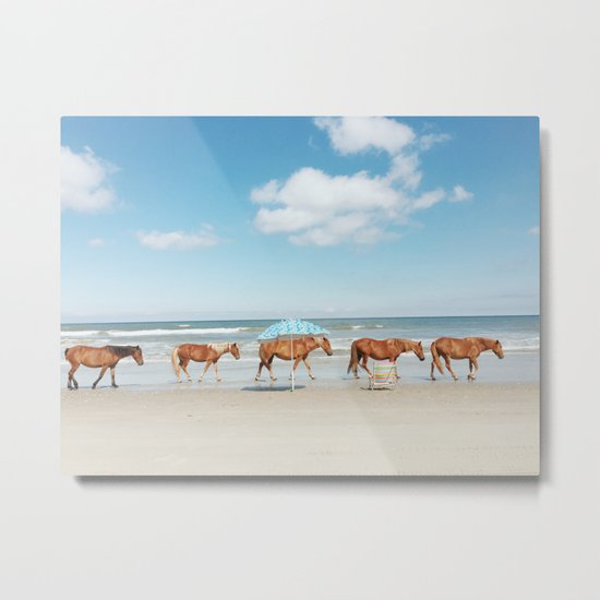 Summer Coast Horse Stride Metal Print