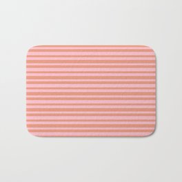 [ Thumbnail: Dark Salmon and Pink Colored Lined Pattern Bath Mat ]