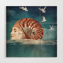 Morning swimming Wood Wall Art