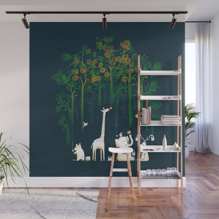 Re Paint The Forest Wall Mural By Budikwan Society6