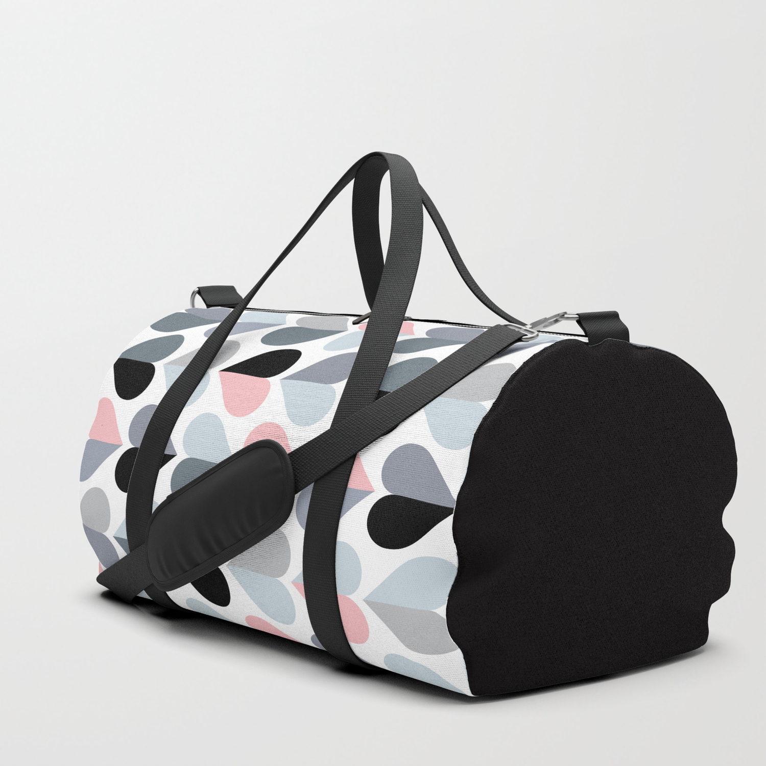 pink duffle bag grey
