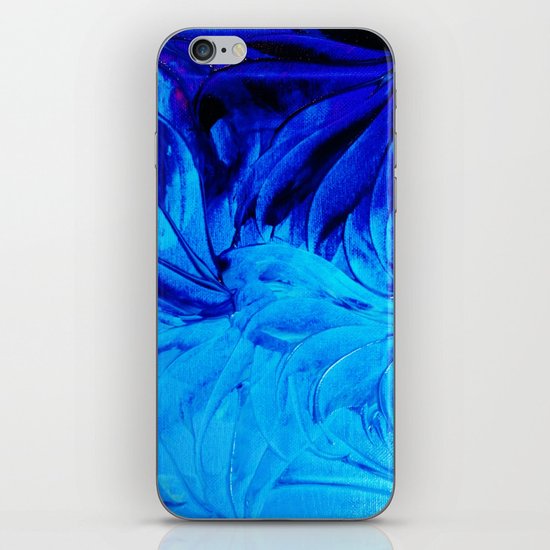 PETAL PINWHEELS - Deep Indigo Blue Royal Blue Turquoise Floral Pattern Swirls Ocean Water Flowers iPhone & iPod Skin