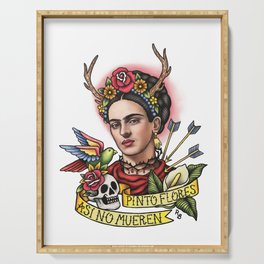Frida Viva La Vida Tattoo Style Friducha Serving Tray