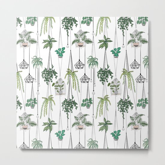 hanging pots pattern Metal Print