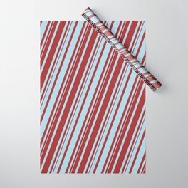 [ Thumbnail: Light Blue & Brown Colored Lines Pattern Wrapping Paper ]