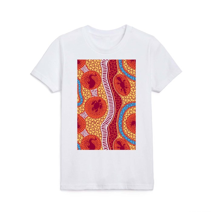 Authentic Aboriginal Art - Aminals Kids T Shirt