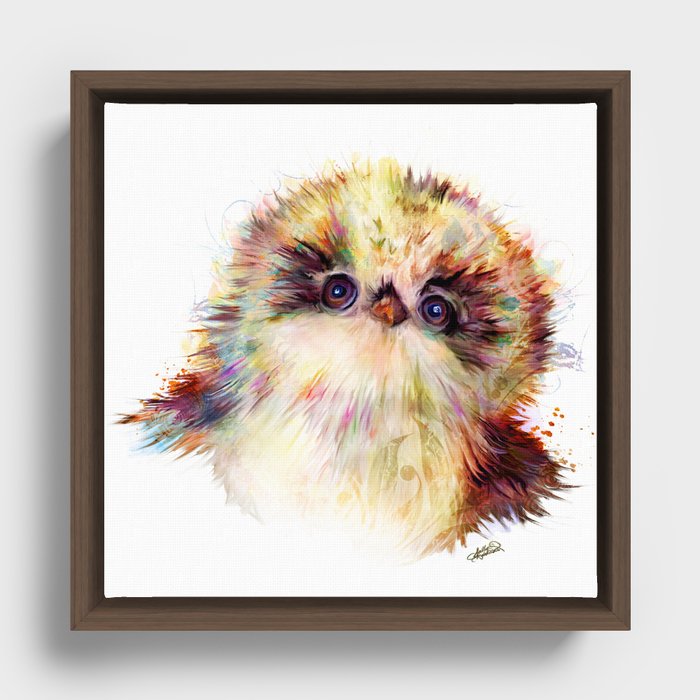 Baby Owl ~ Owlet Painting Framed Canvas