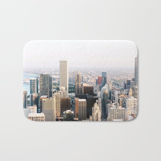 Chicago Illinois Aerial View Bath Mat