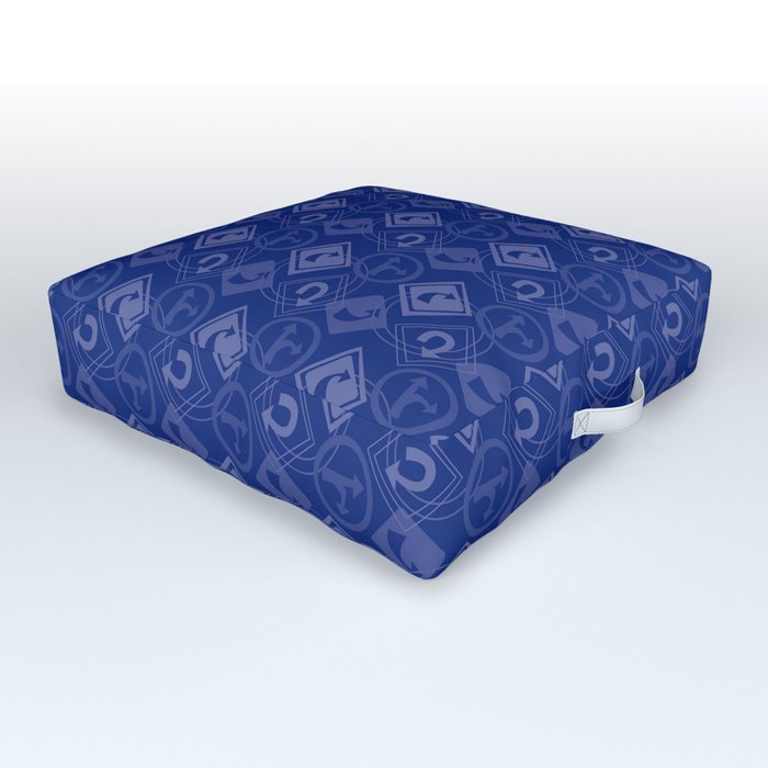 children's pattern-pantone color-solid color-blue Outdoor Floor Cushion