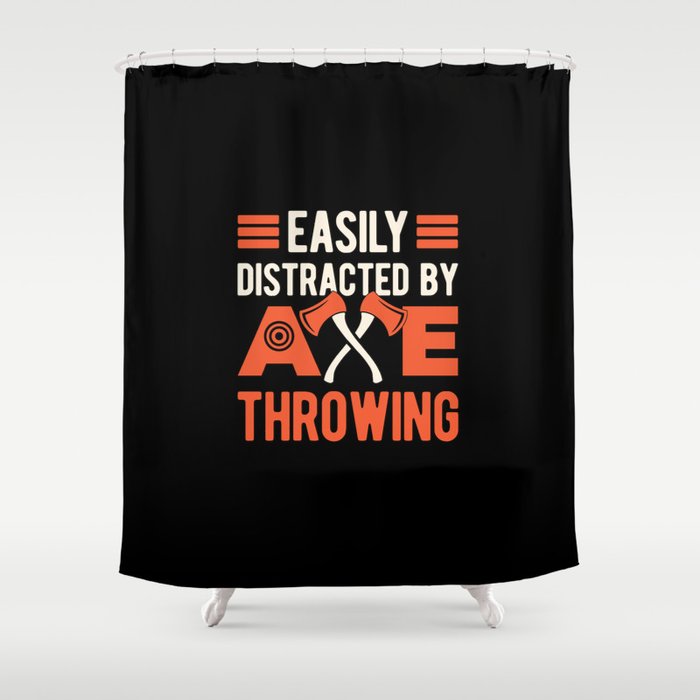 Axe Throwing Funny Shower Curtain