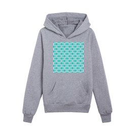 Mod Links Midcentury Modern Geometric Pattern Turquoise Kids Pullover Hoodies