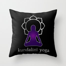 Kundalini Yoga and meditation watercolor quotes in dark Throw Pillow