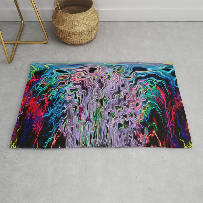 Crazy Colorful Line Abstract Rug