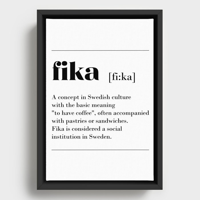 Fika swedish coffe break tradition Framed Canvas