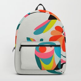 Mid Century Love birds Backpack | Curated, Digital, Pattern, Birdsprint, Scandinavian, Graphicdesign, Flowers, Birdposter, Midcentury, Modernart 