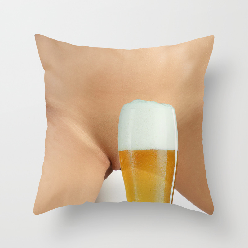 Beer And Naked Woman Throw Pillow By Annsp Society6