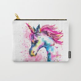 Pink Unicorn Carry-All Pouch | Magical, Giftsforgirls, Unicornpainting, Unicorn, Watercolor, Creature, Unicornsarereal, Watercolourart, Fairytale, Girlsroom 