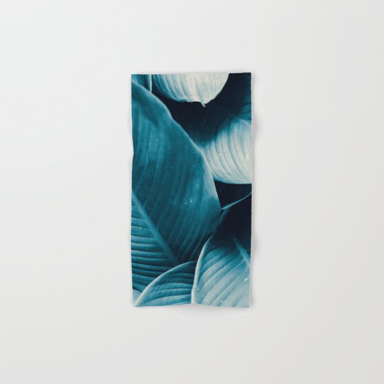Blue Tropical Leaves Hand & Bath Towel