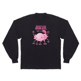 Axolotl Anatomy Funny Mexican Walking Fish Gift design Long Sleeve T-shirt