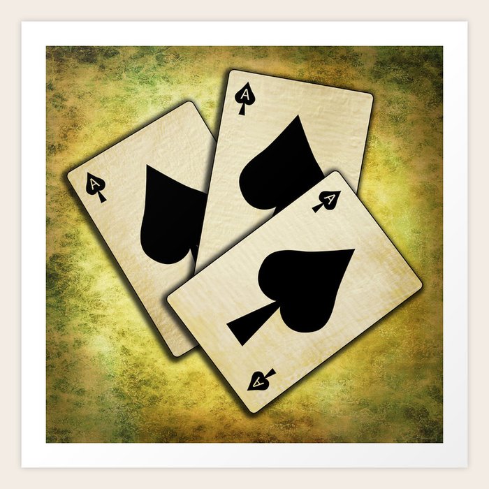 Ace Of Spades On Textured Background Art Print By Hereswendy