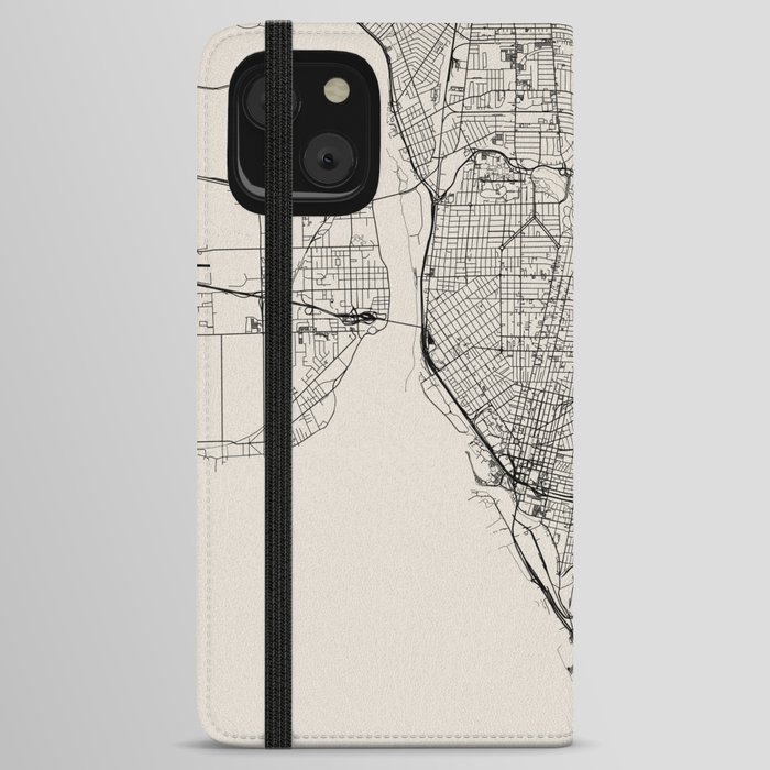 Black and White Buffalo (USA) Map iPhone Wallet Case