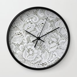 Classic Floral White Lace Wall Clock | Ivory, Florallace, White, Lacepattern, Laceart, 80S, Stylish, Style, Fashion, Ivorylace 
