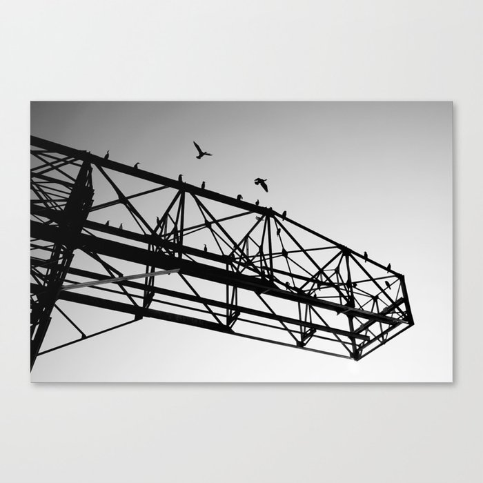 Tower Crane and Birds | Industrial Style Photography  Canvas Print