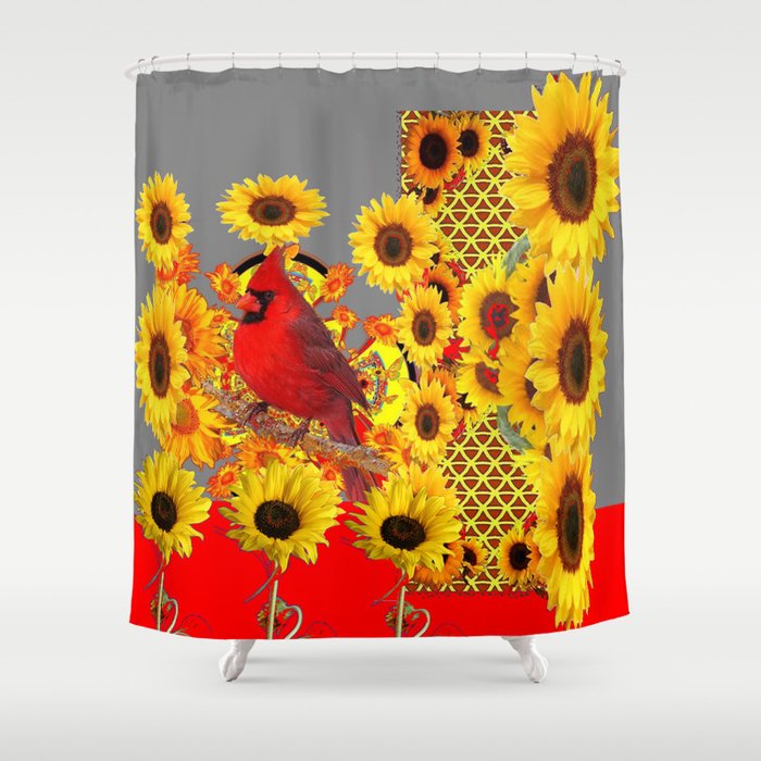 Red and deals yellow shower curtain