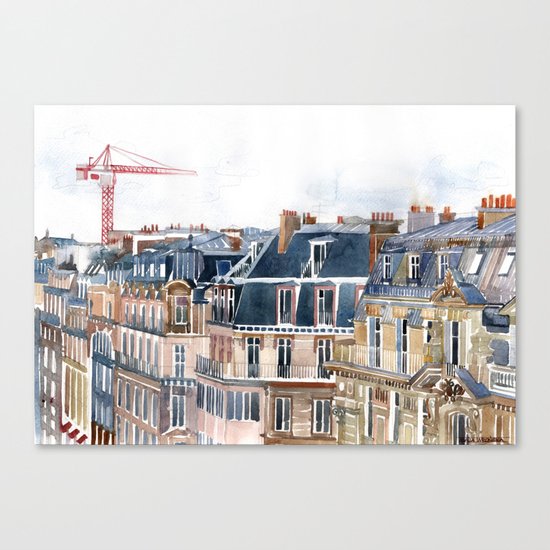 Roofs of Paris Canvas Print