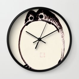 Toad Meika Gafu Vintage Illustration by Matsumoto Hoji Ukiyo-e Sad Unimpressed Minimalist Painting  Wall Clock