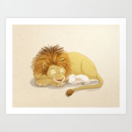 Lion and Lamb Art Print
