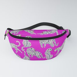 Abstract white leopards with red lips Fanny Pack
