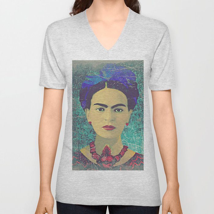 Frida Kahlo Portrait V Neck T Shirt