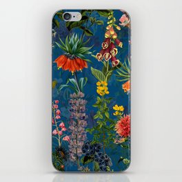 Vintage & Shabby Chic - Blue Midnight Spring Botancial Flower Garden iPhone Skin