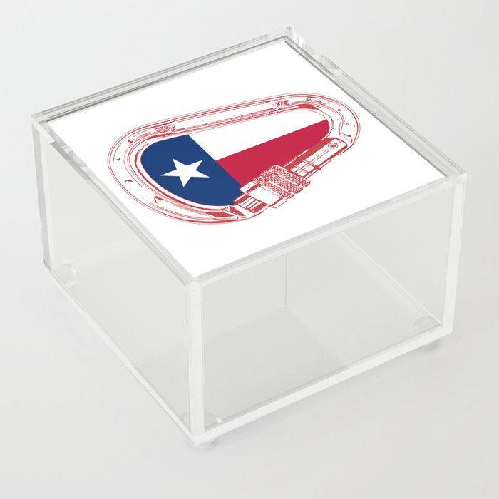 Texas Flag Climbing Carabiner Acrylic Box