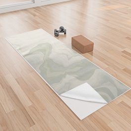Sage Green Flow | Fluid | Swirls | Aesthetic Decor | Minimalist Decor | Abstract | Neutrals | Creamy Yoga Towel