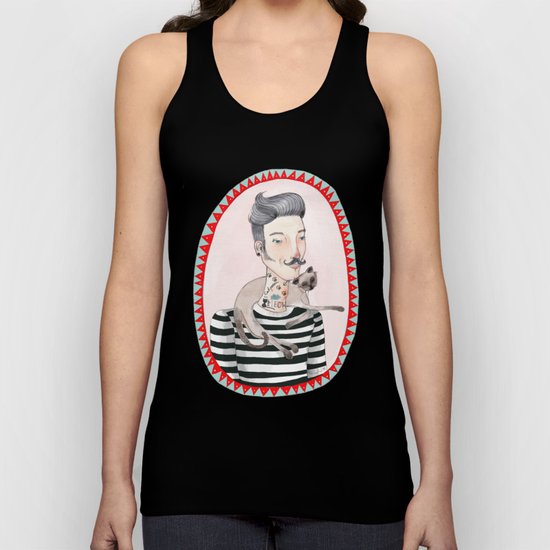 He is a cat person! Unisex Tank Top