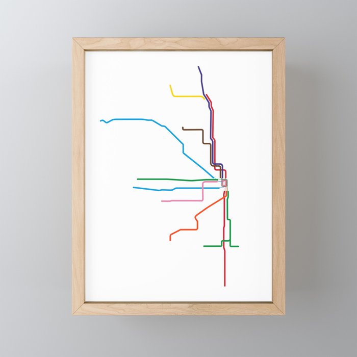 Chicago Transit Map Framed Mini Art Print