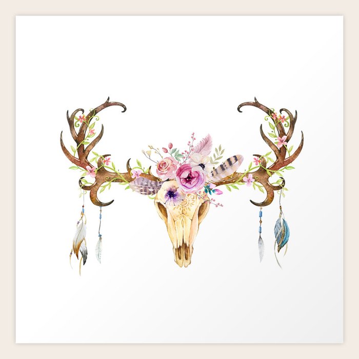 wallpapers Deer Skull Artwork deer skull art print by nadja1