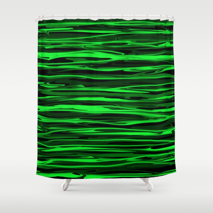 Lime Green And Black Stripes Shower Curtain By Abstractcolor Society6